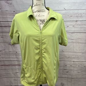 Eastern Mountain‎ Sports large zip up green polo